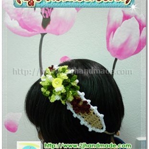 [hair004] ที่คาดผม ไหมพรม ถักโครเชต์ 4 (พร้อมส่ง)