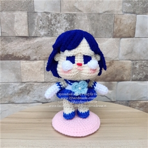 [d030] ตุ๊กตาถักไหมพรม ถักโครเชต์ เซร่าเมอคิวรี่ (พร้อมส่ง)